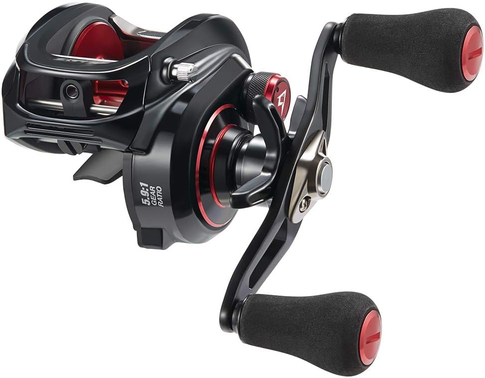 Aluminum Frame Baitcasting Reel, 33Lbs Max Drag, 5.9:1/8.1:1 Gear Ratio E75920