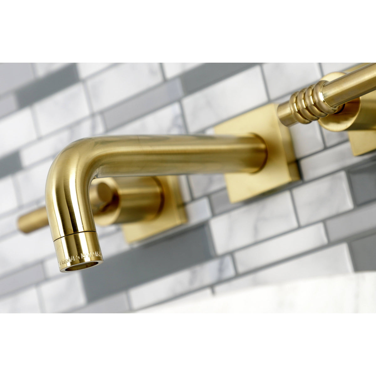 Brushed Nickel Wall Mount Bathroom Faucet O33973