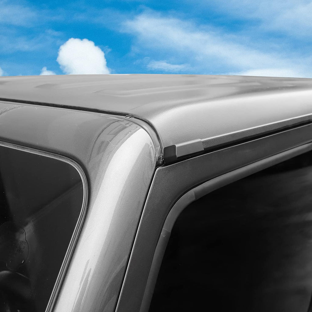 Black ABS Rain Gutter Deflector for Jeep Wrangler JL JLU & Gladiator JT, 1 Pair C229