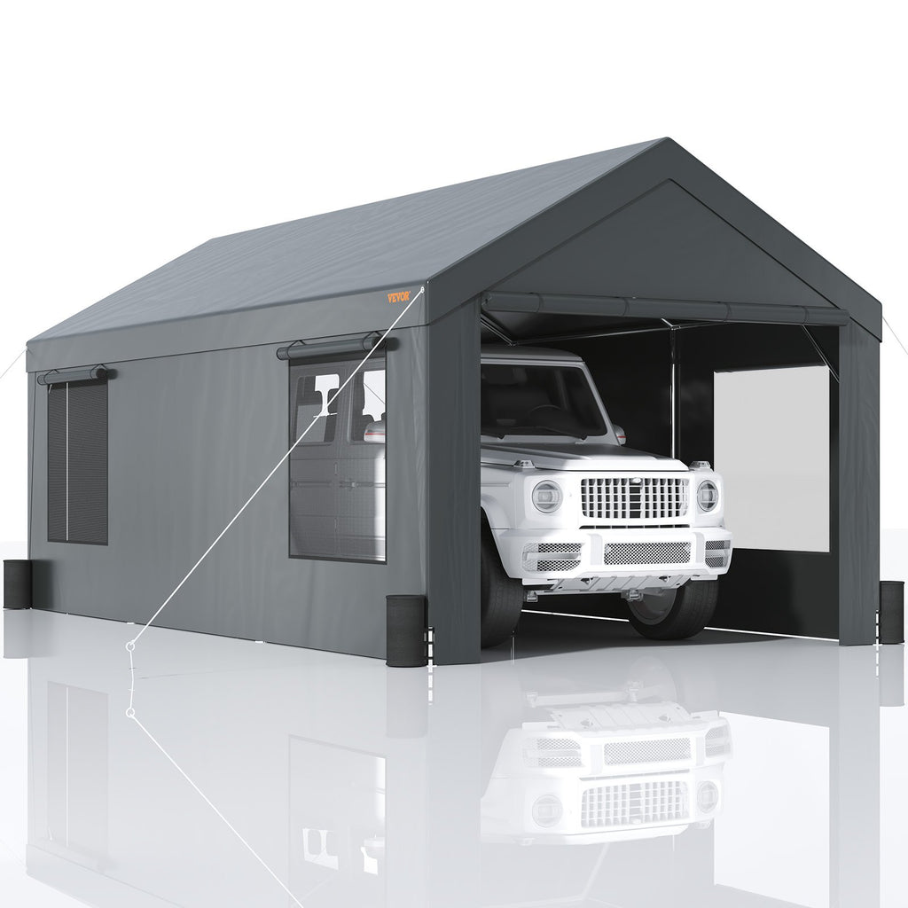 12x20ft Heavy Duty Carport with Removable Sidewalls W489