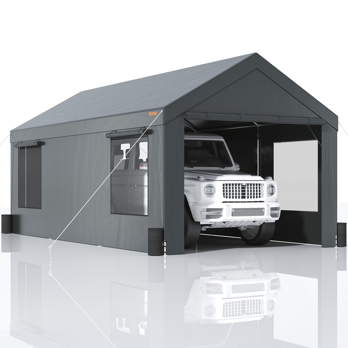 12x20ft Heavy Duty Carport with Removable Sidewalls W489