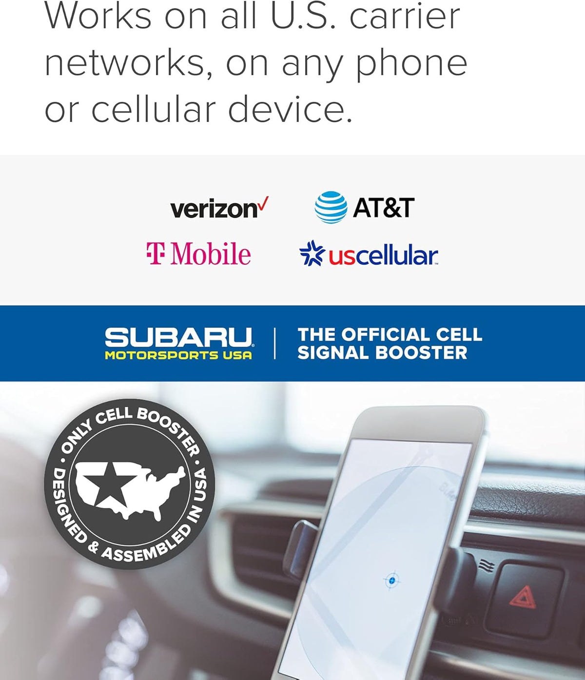 Vehicle Cell Phone Signal Booster with Magnetic Roof Antenna X723