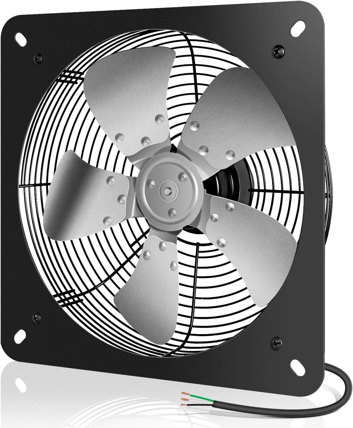 12 Inch Aluminum Exhaust Fan, Silver, Pack of 2 X6462