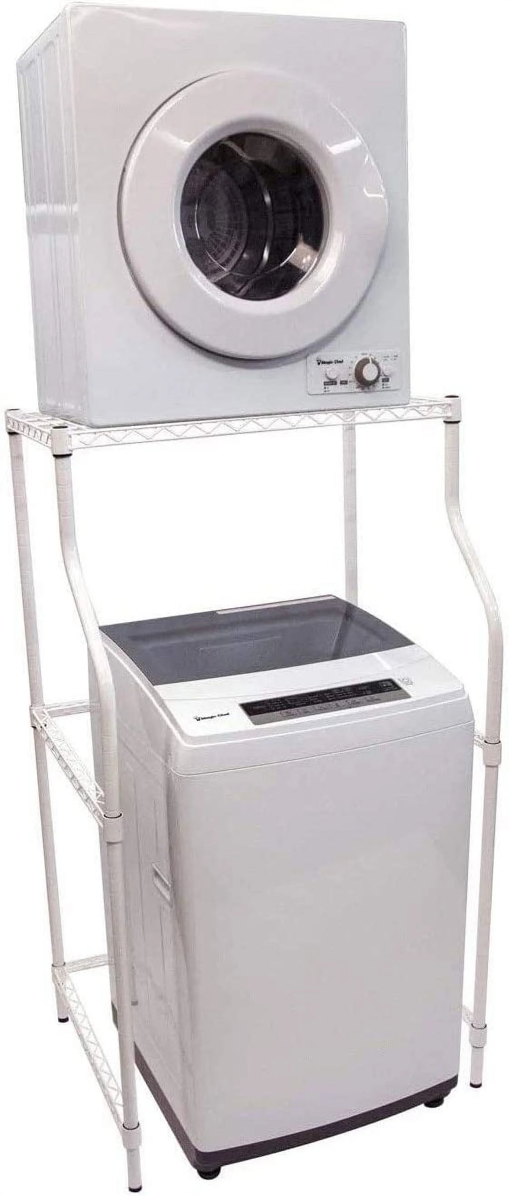 Laundry Sand, Space-Saving Washer-And-Dryer Rack, 23.6" D X 29.5" W X 53.1" H, White O1720