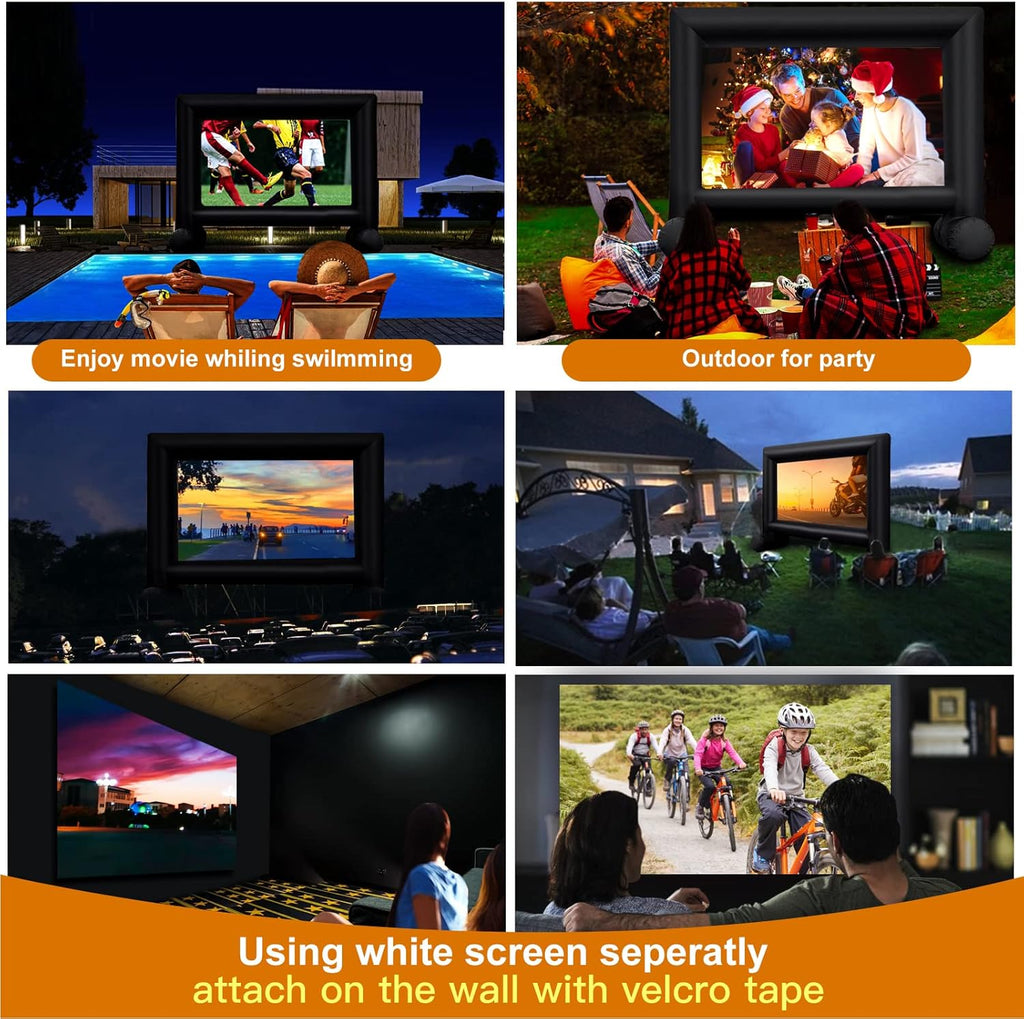 16.5FT Inflatable Outdoor Movie Screen with Air Blower and Carry Bag I614