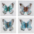 Blue Butterflies Canvas Wall Art (Set of 4) J155919