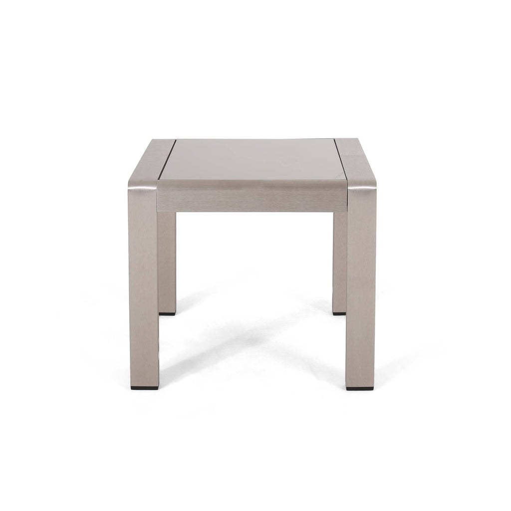 White Finish Matte White Aluminum Side Table (Set of 2) S643