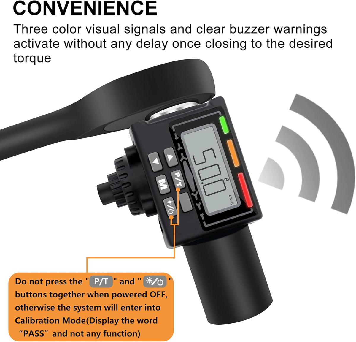 1/2" Digital Torque Adapter Converter with Tire Pressure Gauge, Pack of 2 Q256