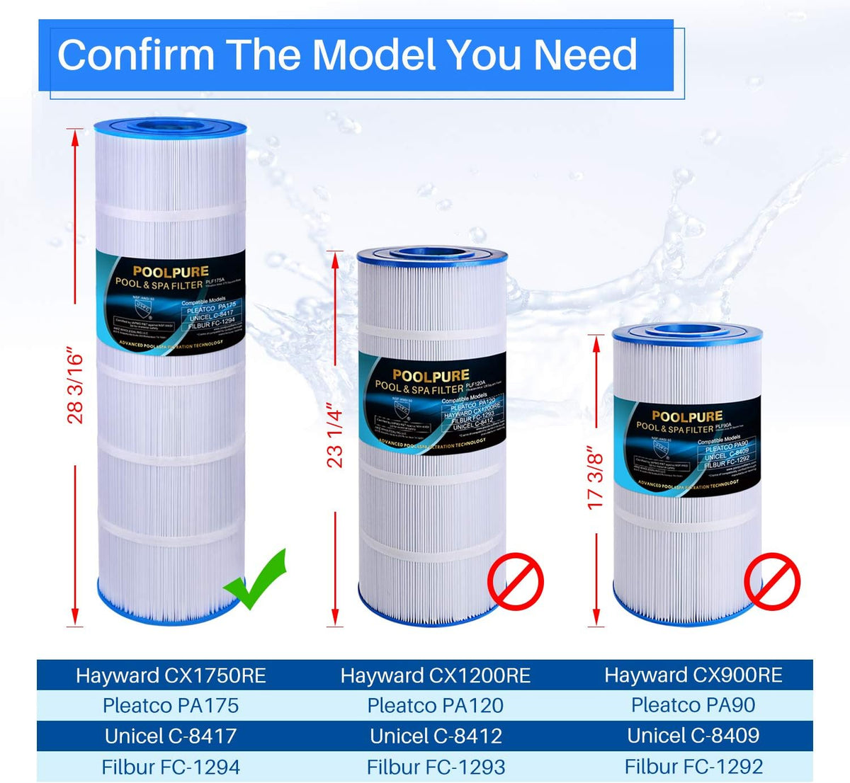 Pool Filter Cartridge 175 sq.ft Pack of 2 B185